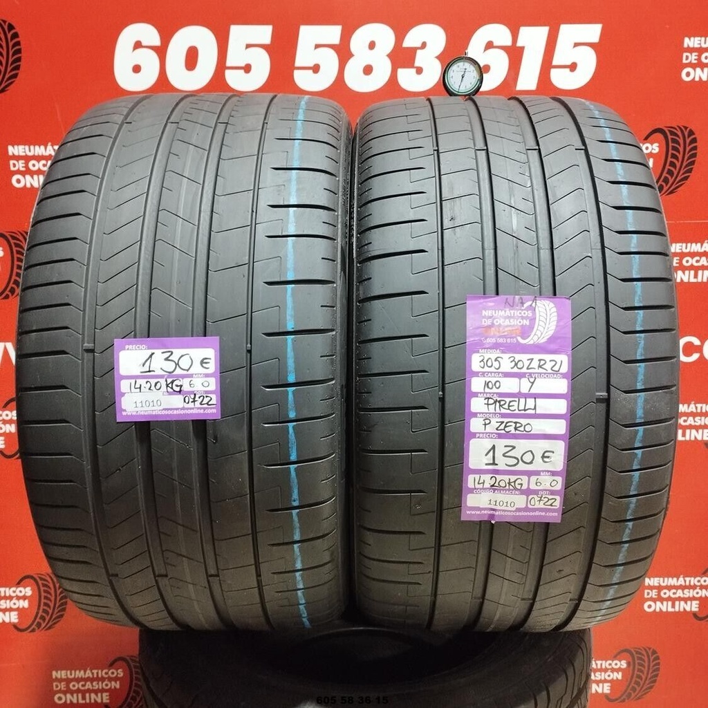 2x 305 30 ZR21 100Y PIRELLI PZERO NA1 6.0/6.0mm REF:11010