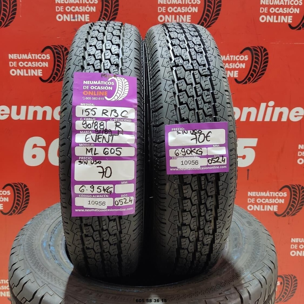 2x 155 R13C 90/88R EVENT ML605 M+S* DOT: 0524(SIN USO) Ref.10956