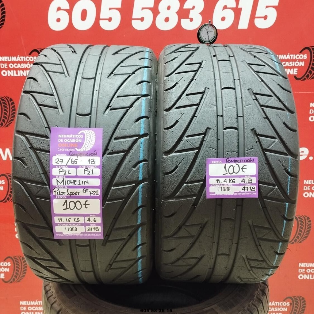 2x 2x 25/65-18 P2L MICHELIN PILOT SPORT(COMPETICION) 4.6/4.8mm REF:11088