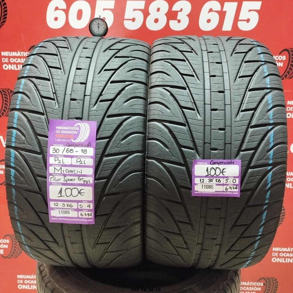 2x 30/68-18 (COMPETICIÓN) P2L MICHELIN PILOT SPORT GT 5.0/5.4mm REF:11086