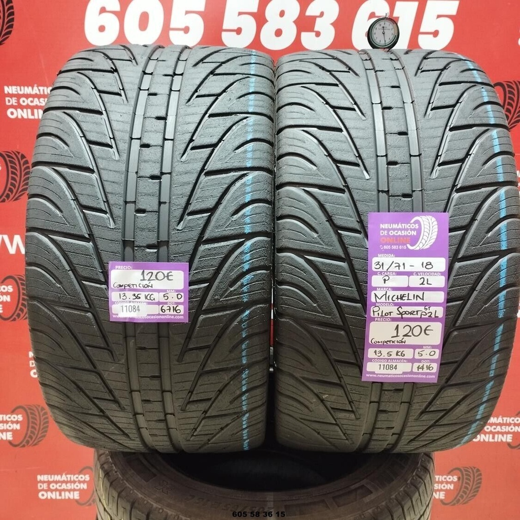 2x 31/71-18 (COMPETICIÓN) P2L MICHELIN PILOT SPORT GT 5.0/5.0mm REF:11084