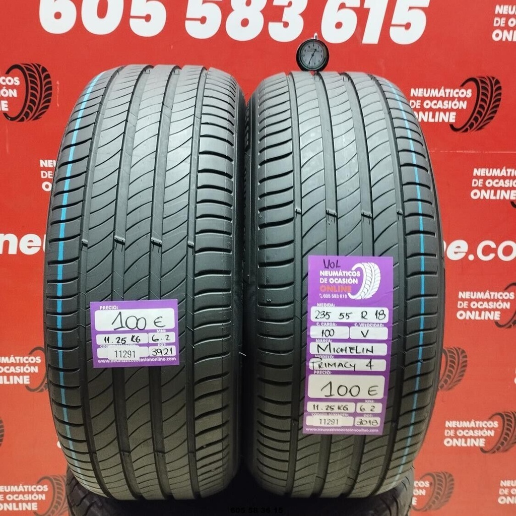 2x 235 55 R18 100V MICHELIN PRIMACY4 VOL 6.2/6.2mm REF:11291