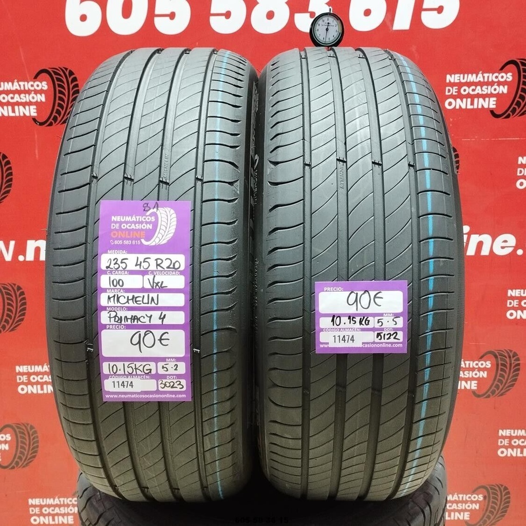 2x 235 45 R20 100VXL MICHELIN PRIMACY4 S1 5.2/5.5mm REF:11474