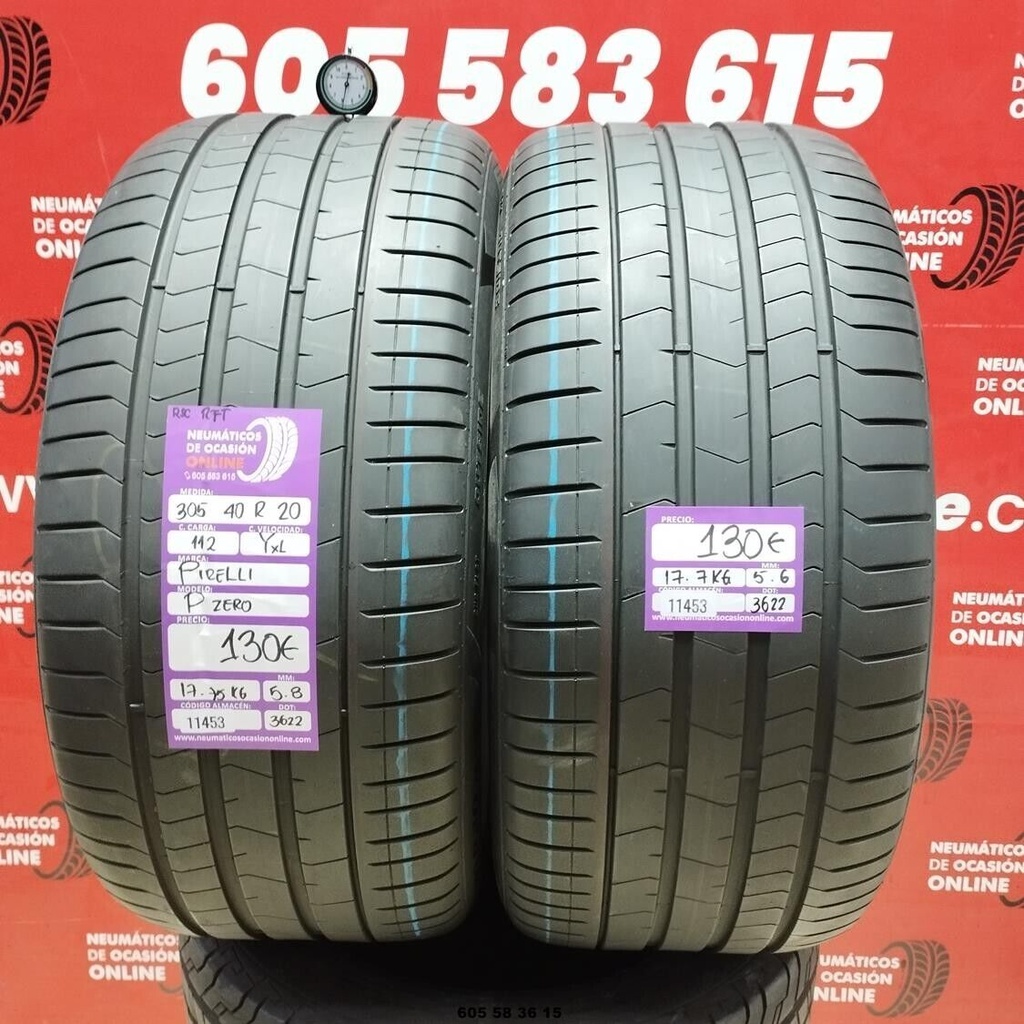 2x 305 40 R20 112YXL PIRELLI PZERO RSC RFT 5.8/5.6mm REF:11453