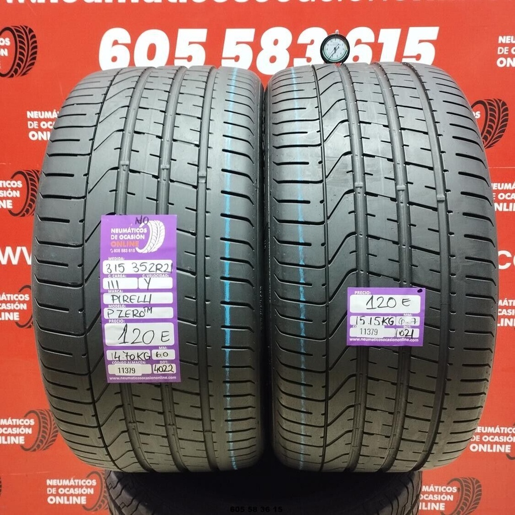 2x 315 35 ZR21 111Y PIRELLI PZERO TN NO 6.0/6.7mm REF:11379