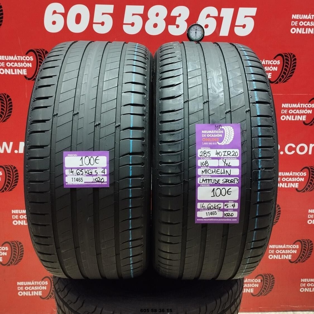 2x 285 40 Z R20 108YXL MICHELIN LATTITUDE SPORT3 MO 5.4/5.4mm REF:11465