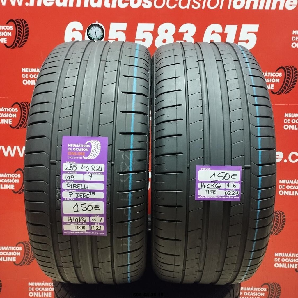 285 40 R21 109Y PIRELLI PZERO TM 5.1/4.8mm (VENTA 1 UNIDAD) REF:11395