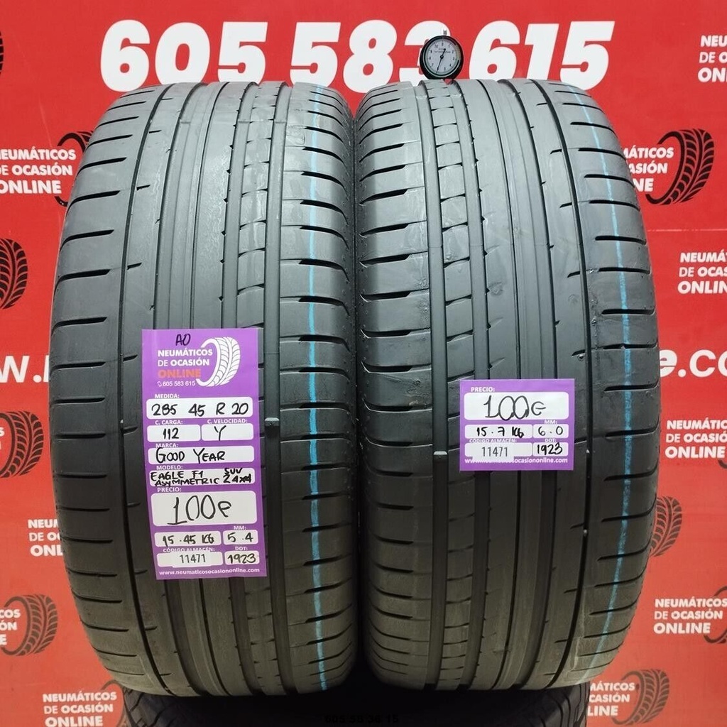 2x 385 45 R20 112Y GOODYEAR EAGLE F1 SUV 4X4 AO 5.4/6.0mm REF:11471