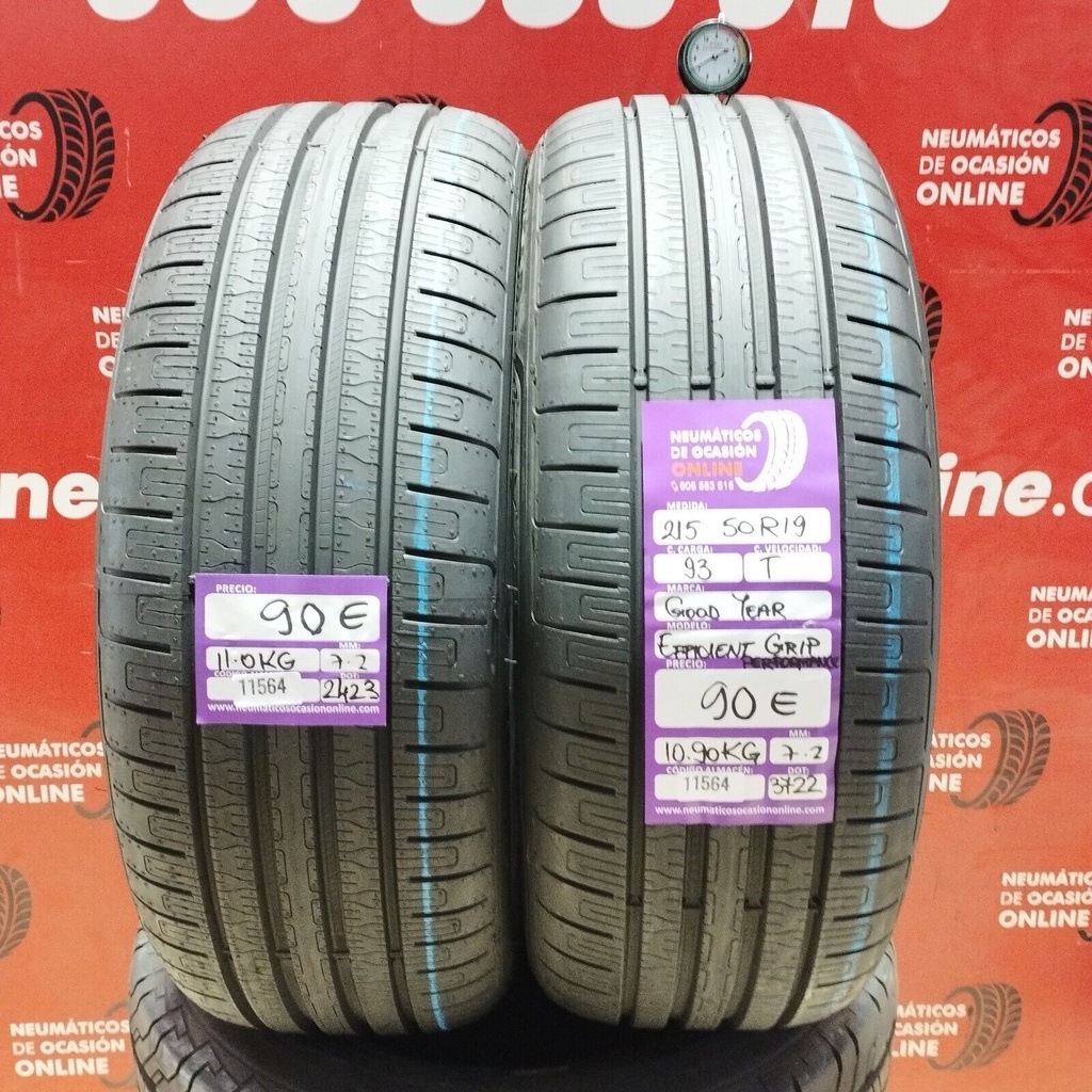 2x 215 50 R19 93T GOODYEAR EFFICIENT GRIP 7.2/7.2mm REF:11564