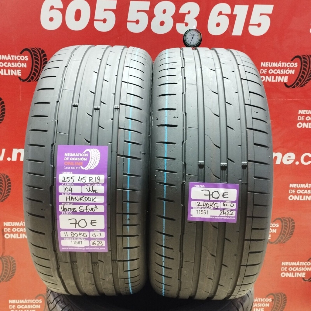 2x 255 45 R19 104WXL HANKOOK VENTUS S1 EVO3 5.2/6.0mm REF:11561