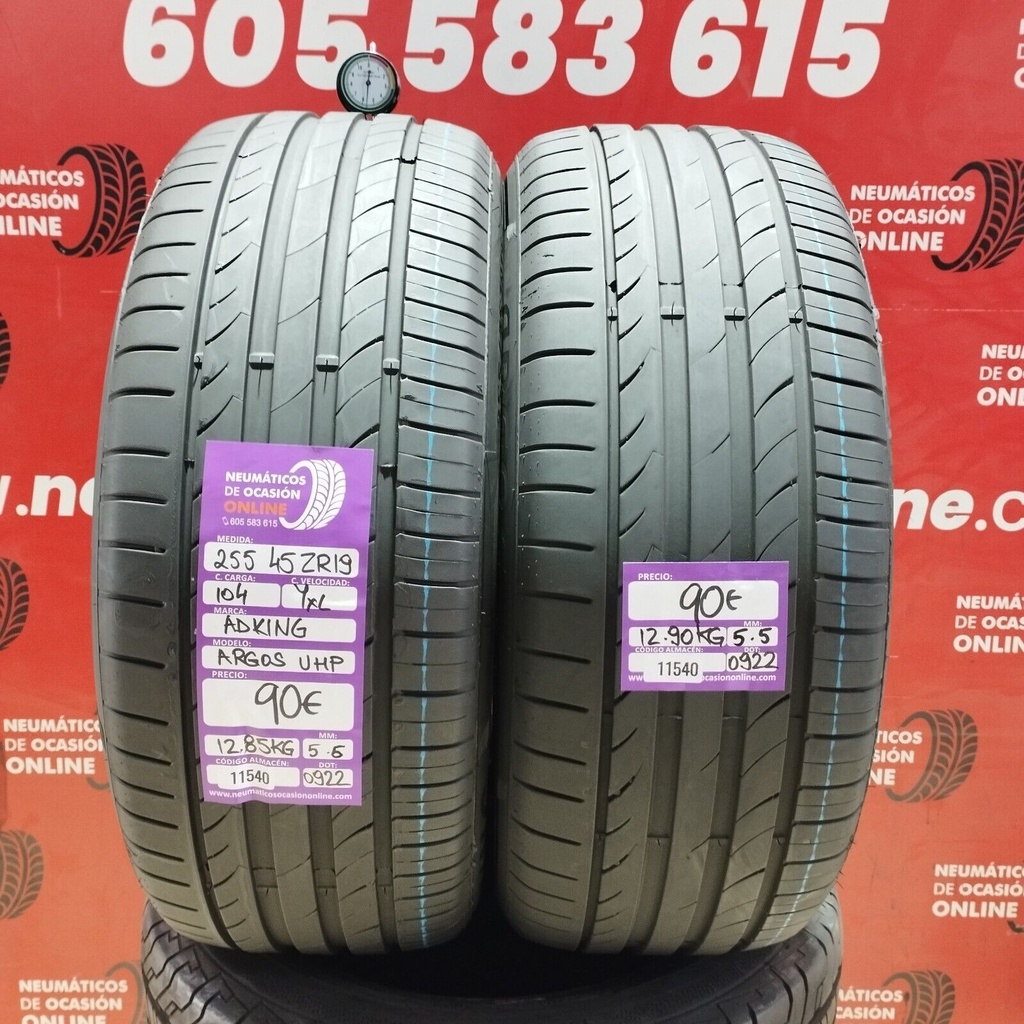 2x 255 45 Z R19 104YXL ADKING ARGOS UHP 5.6/5.5mm REF:11540