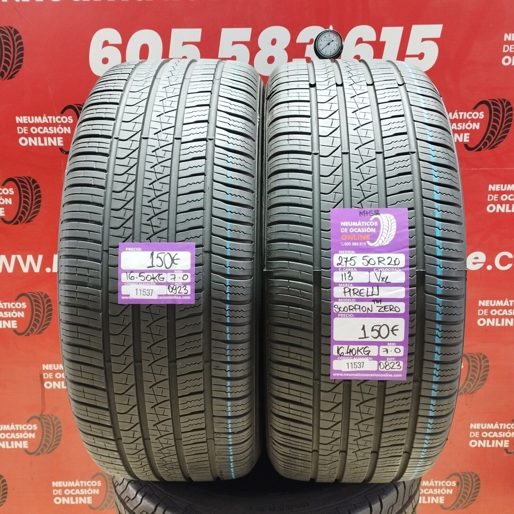 2x 275 50 R20 113VXL PIRELLI SCORPION ZERO M+S* 7.0/7.0mm REF:11537