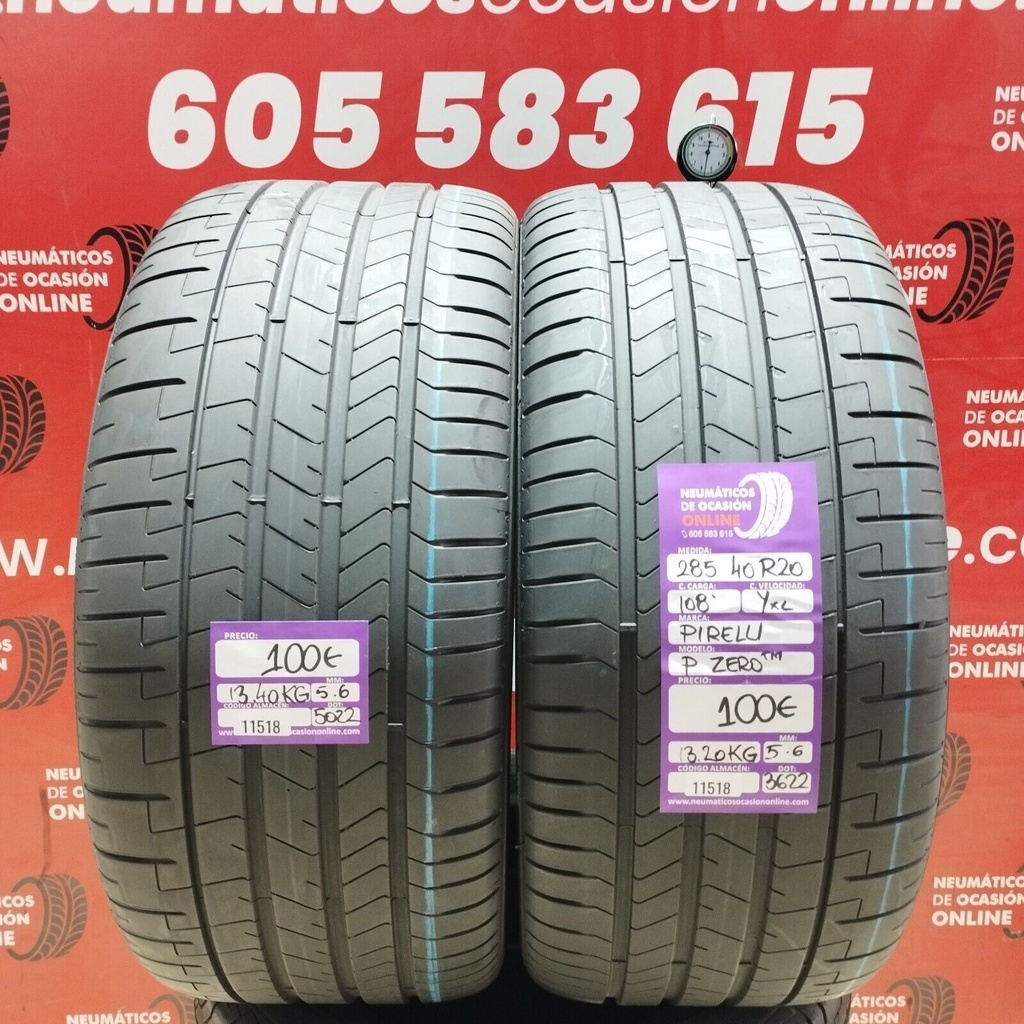 2x 285 40 R20 108YXL PIRELLI PZERO TM 5.6/5.6mm REF:11518