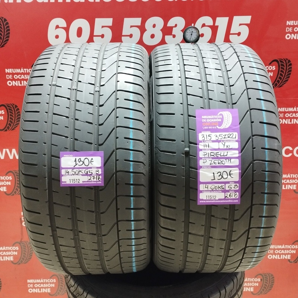 2x 315 35 Z R21 111YXL PIRELLI PZERO TM 5.8/5.8mm REF:11512