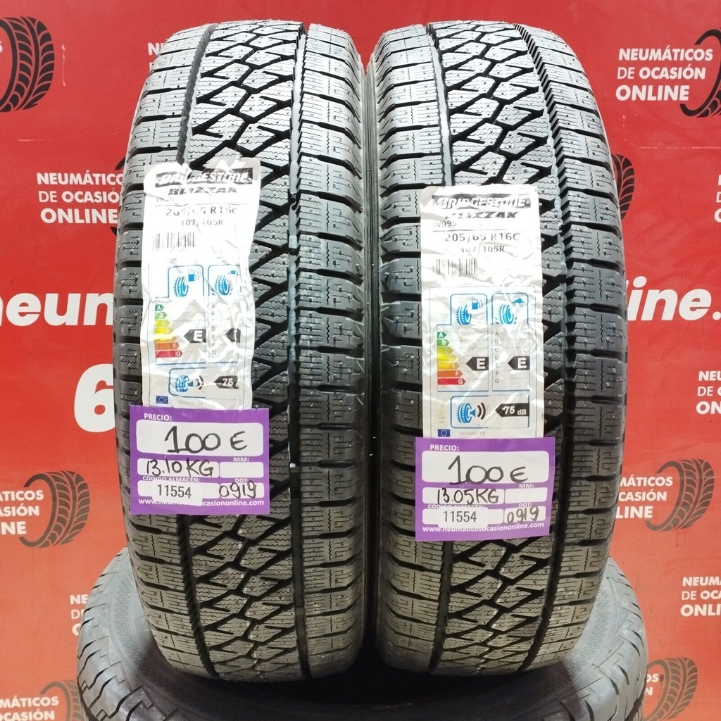 2x 205 65 R 16C 107/105R BRIDGESTONE BLIZZAK DOT: 0919 (SIN USO) Ref.11554