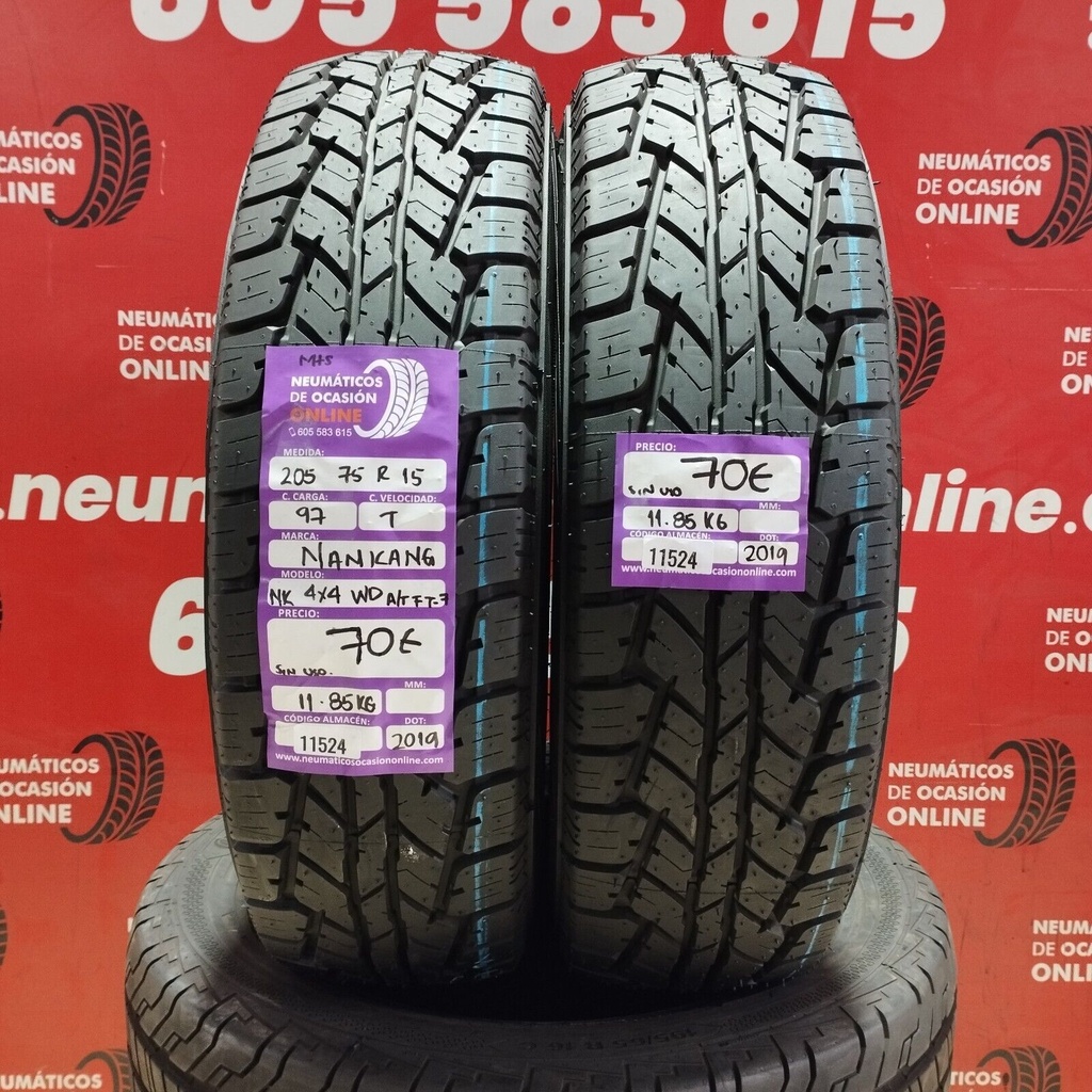 2x 205 75 R15 97T NANKANG NK 4X4 WD  DOT: 2019 (SIN USO) Ref.11524