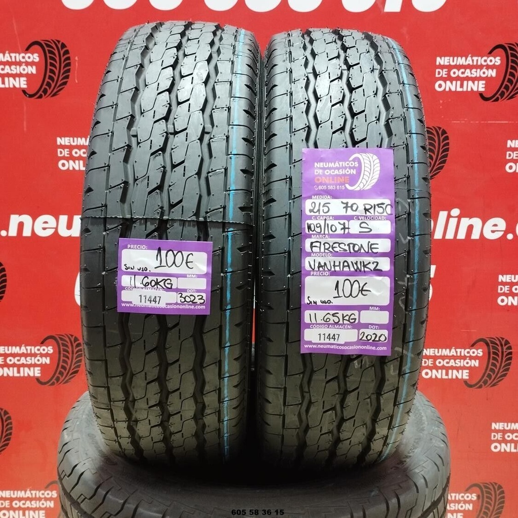 2x 215 70 R 15C FIRESTONE VANHAWK2 DOT: 3023/2020 (SIN USO) Ref:11447