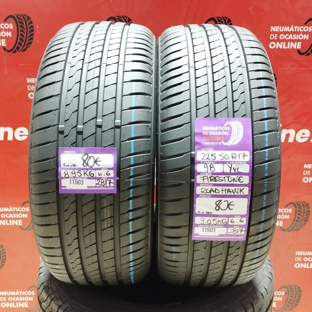 2x 225 50 R17 98YXL FIRESTONE ROADHAWK DOT: 2817 (SIN USO) Ref.11503