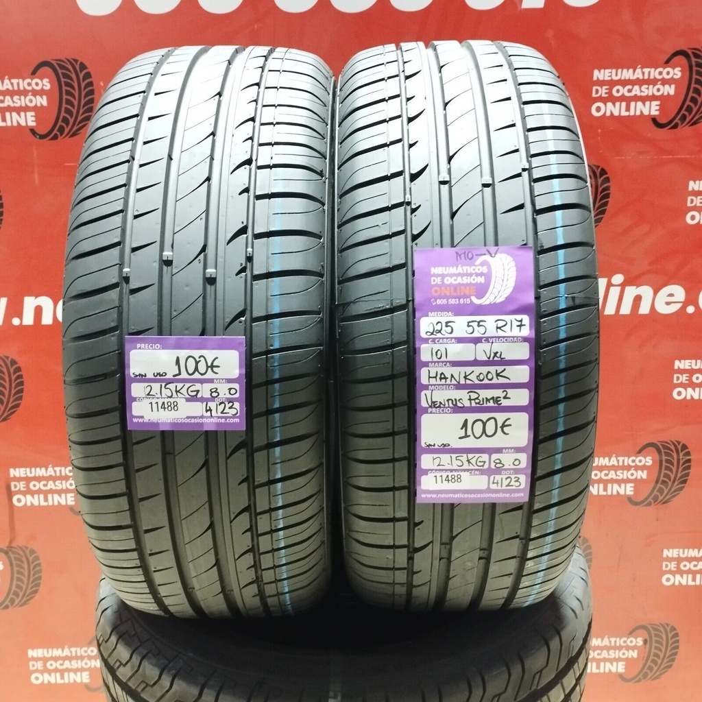 2x 225 55 R17 101VXLHANKOOK VENTUS PRIME MO-V DOT: 4123 (SIN USO) Ref.11488