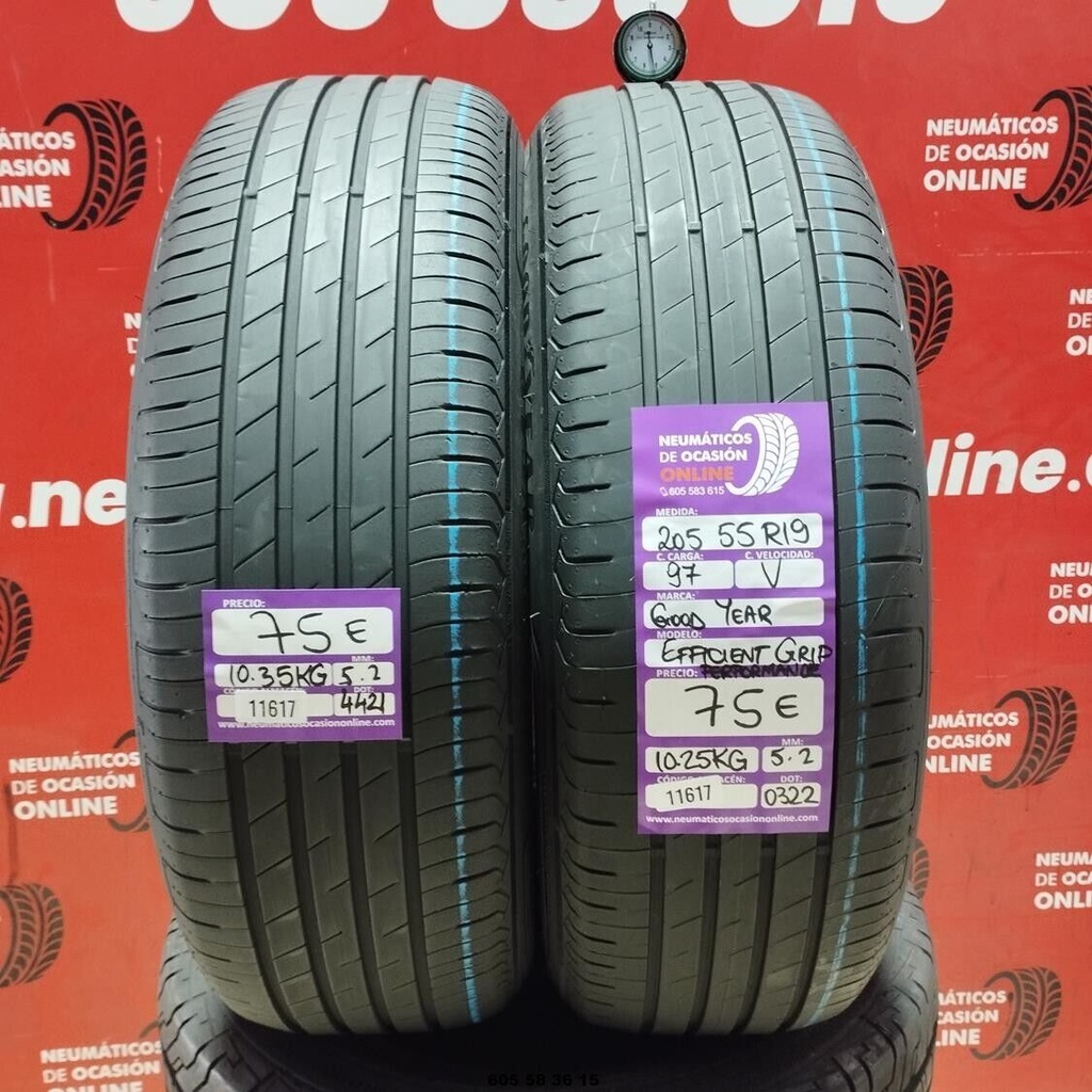 2x 205 55 R19 97V GOODYEAR EFFICIENT GRIP 5.2/5.2mm REF:11617