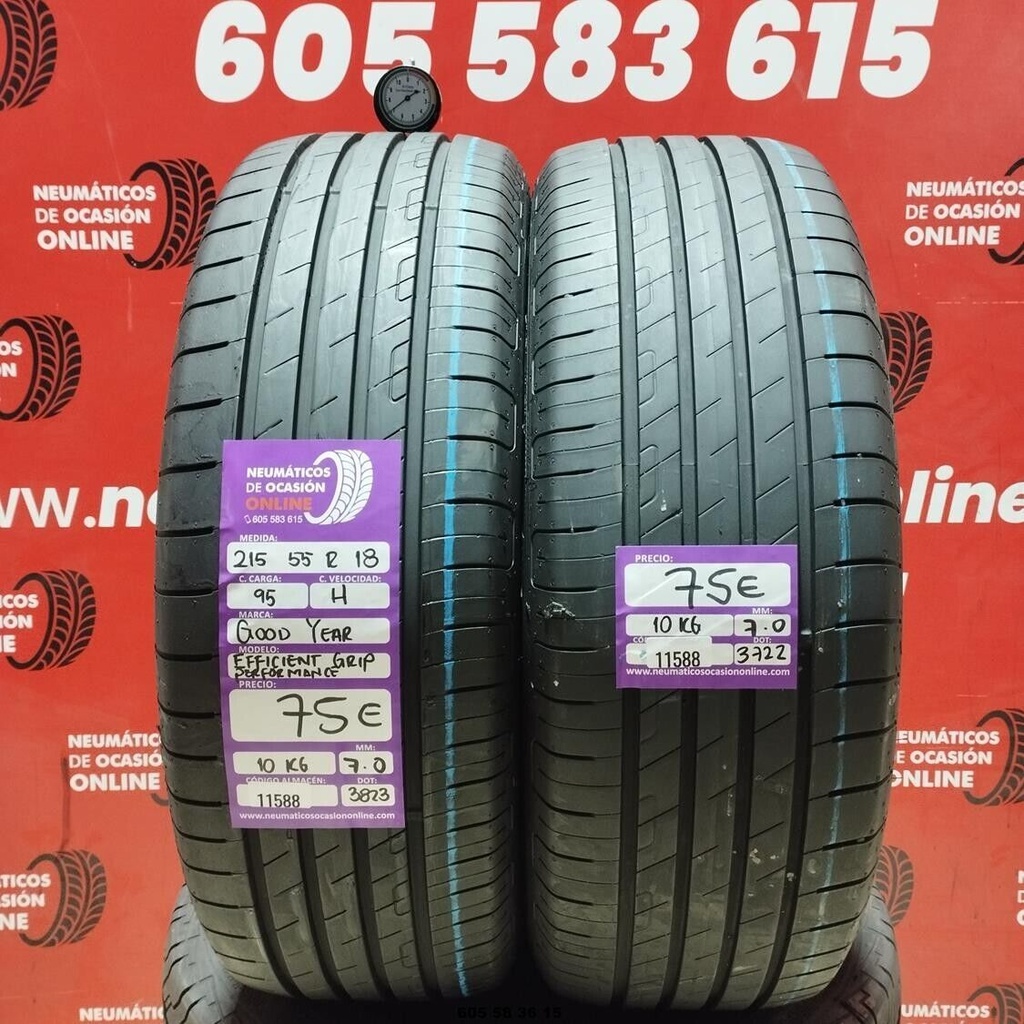 2x 215 55 R18 95H GOODYEAR EFFICIENT GRIP 7.0/7.0mm Ref.11588