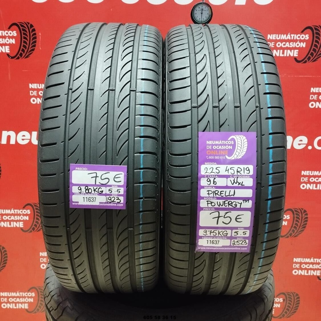 2x 225 45 R19 96WXL PIRELLI POWERGYTM 5.5/5.5mm REF:11637