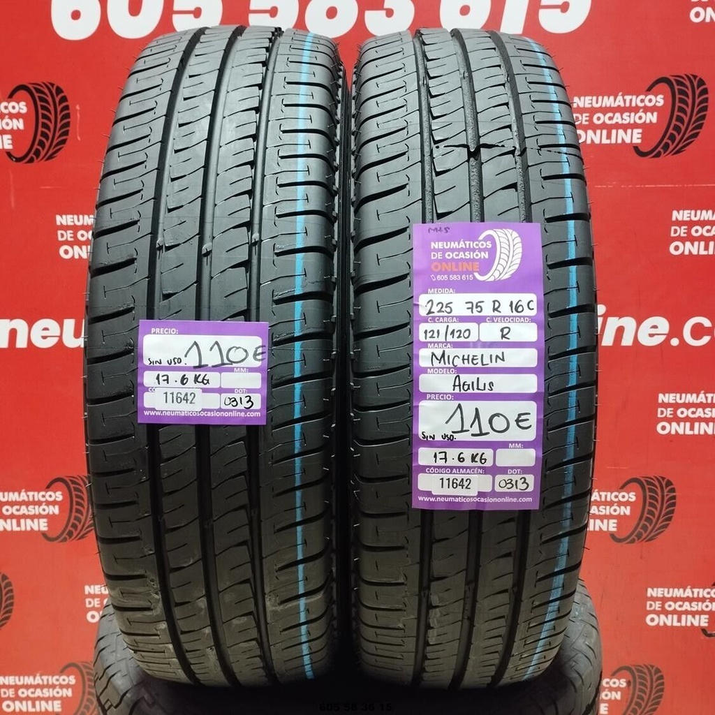 2x 225 75 R 16C 121/120R MICHELIN AGILIS M+S DOT: 0313 (SIN USO) Ref.11642