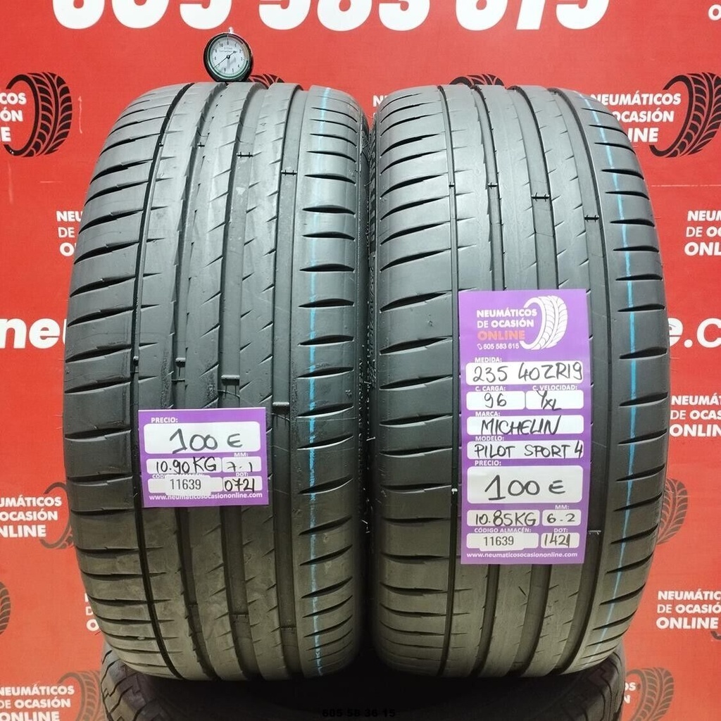 2x 235 40 Z R19 96YXL MICHELIN PILOT SPORT4 7.1/6.2mm REF:11639