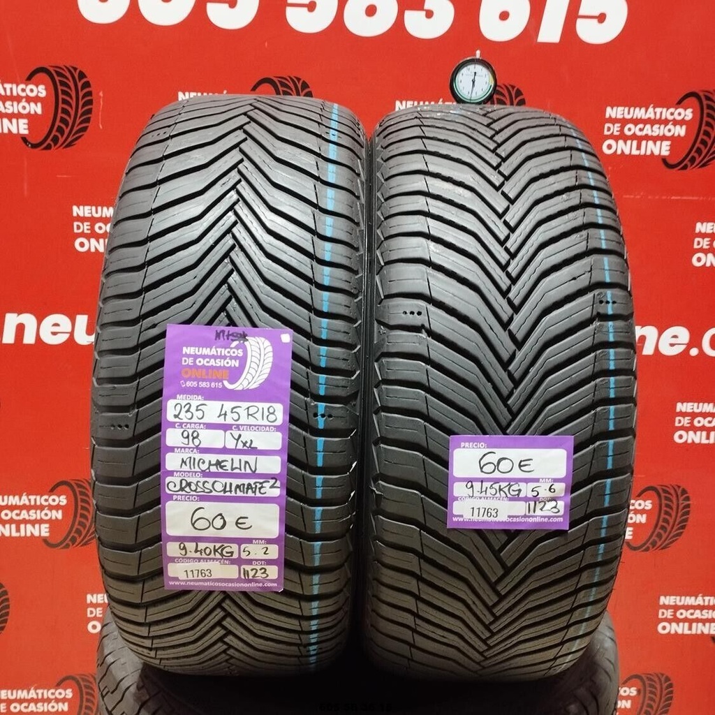 2x 235 45 R18 98YXL MICHELIN CLIMATE2 M+S* 5.2/5.6mm REF:11763