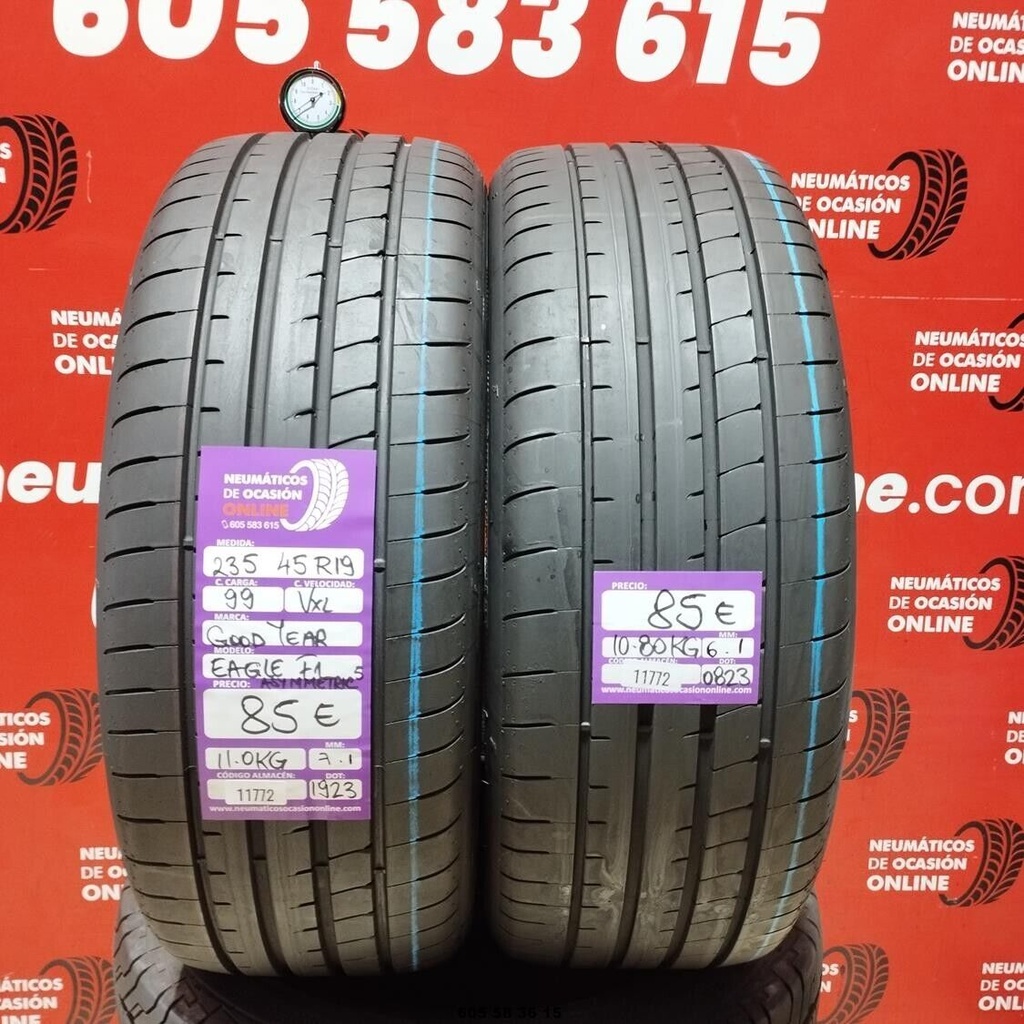 2x 235 45 R19 99VXL GOODYEAR EAGLE F1 7.1/6.1mm REF:11772