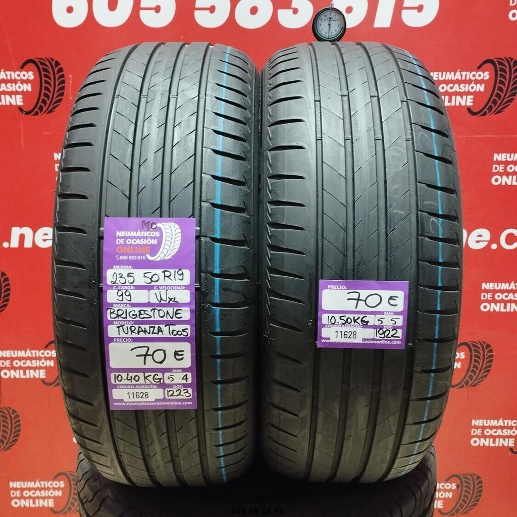 2x 235 50 R19 99WXL BRIDGESTONE TURANZA T005 MO 5.4/5.5mm REF:11628