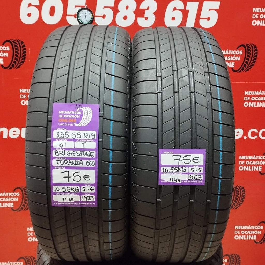 2x 235 55 R19 101T BRIDGESTONE TURANZA ECO AO 5.6/5.5mm REF:11749