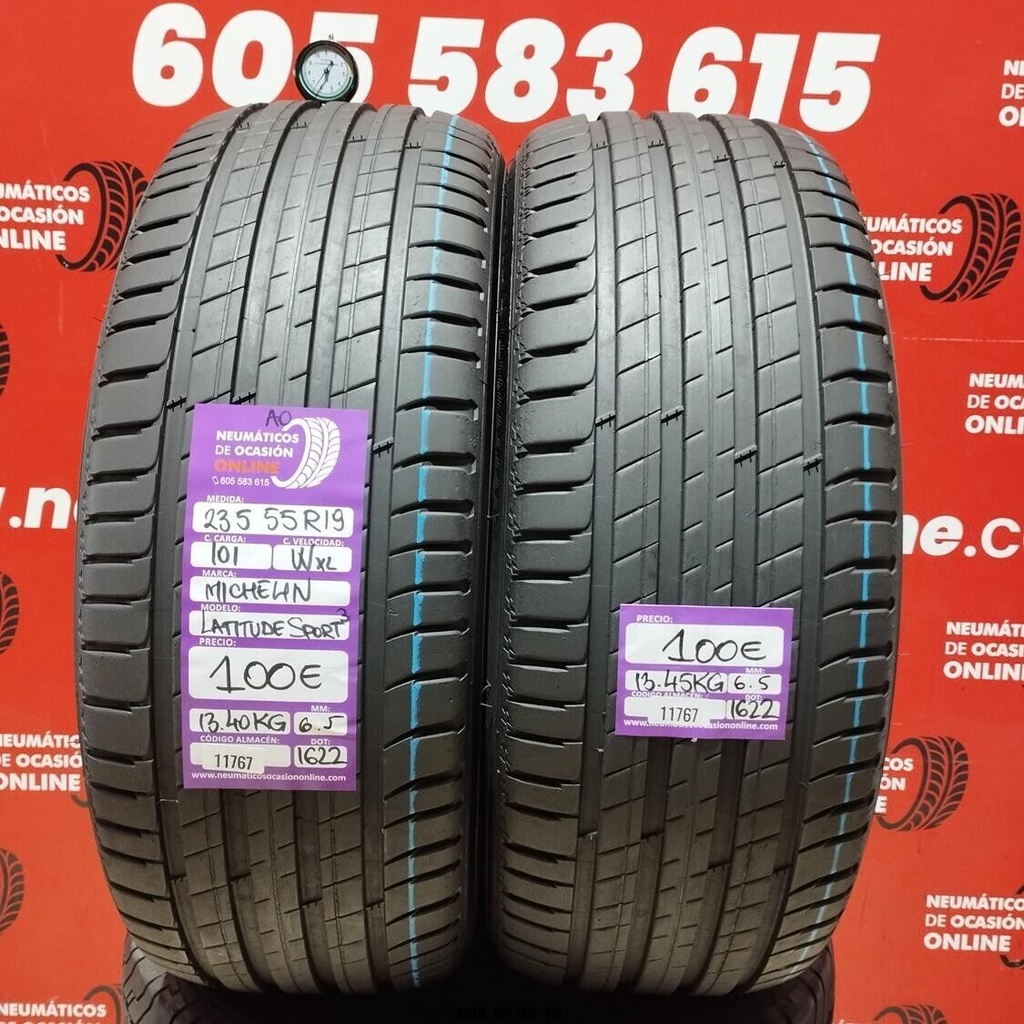 2x 235 55 R19 101WXL MICHELIN LATITUDE SPORT3 AO 6.5/6.5mm REF:11767