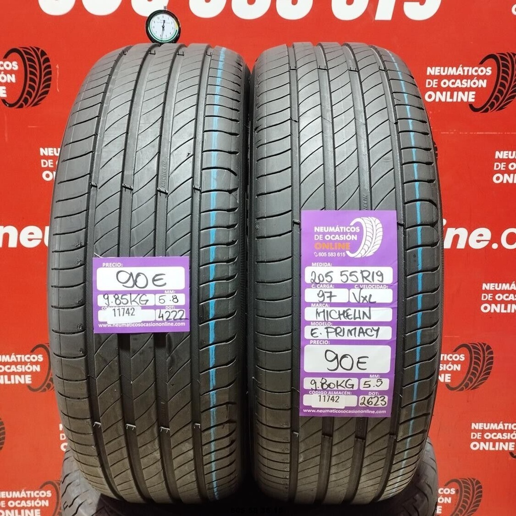 2x 205 55 R19 97VXL MICHELIN e.PRIMACY 5.8/5.5mm REF:11742