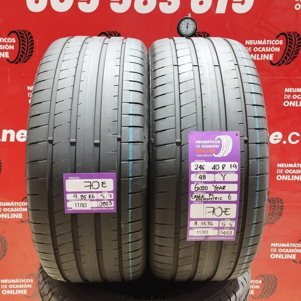 2x 245 40 R19 98Y GOODYEAR EAGLE F1 ASYMMETRIC 5.2/5.5mm REF:11783