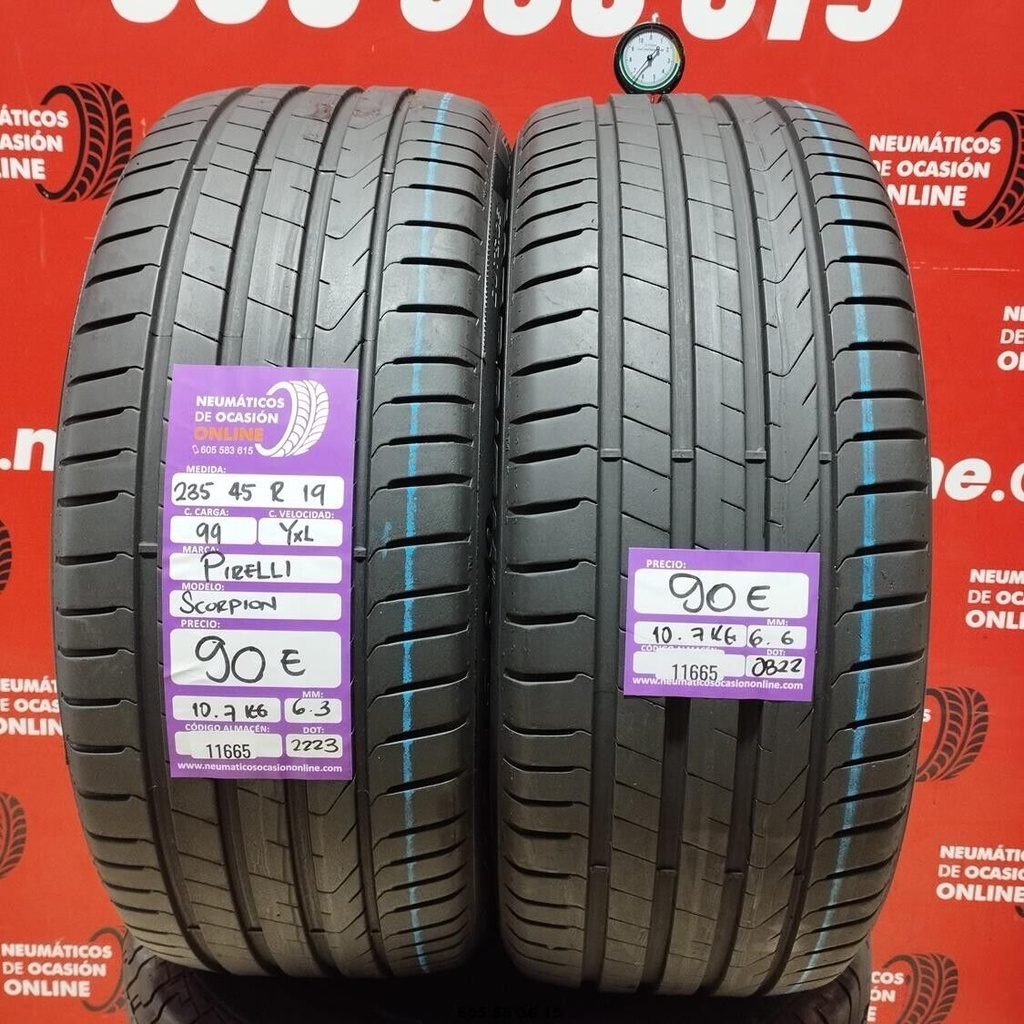 2x 235 45 R19 99YXL PIRELLI SCORPION 6.3/6.6mm REF:11665