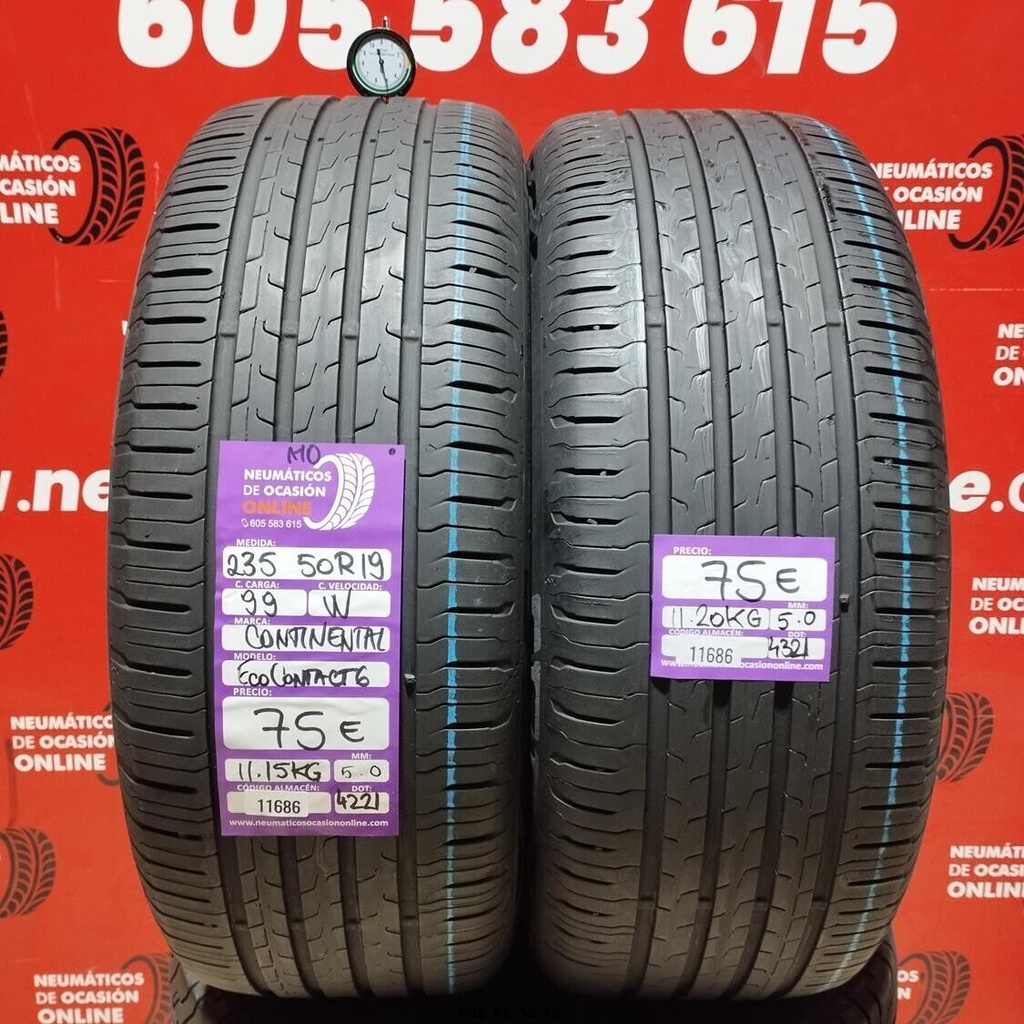 2x 235 50 R19 99W CONTINENTAL ECOCONTACT6 MO 5.0/5.0mm REF:11686