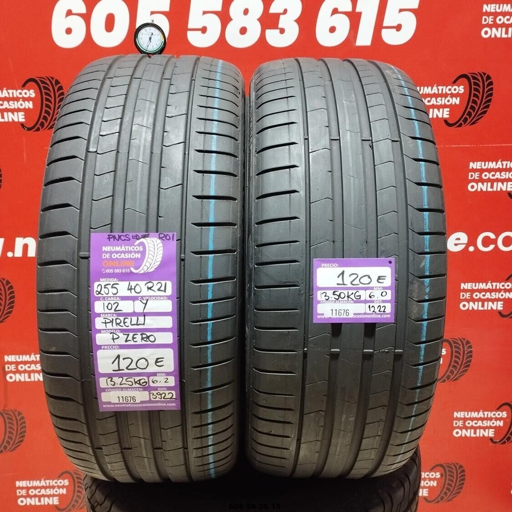 2x 255 40 R21 102Y PIRELLI PZERO R01 6.2/6.0mm REF:11676