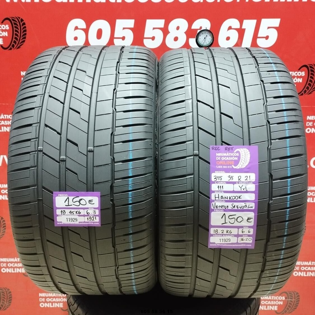 2x 315 35 ZR21 111YXL HANKOOK VENTUS S1 EVO3 SUV RSC RFT 6.3/6.6mm REF:11929