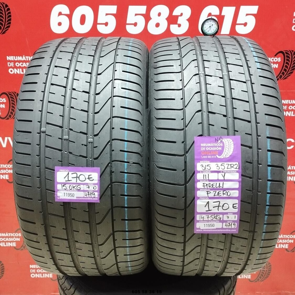 2x 315 35 Z R21 111Y PIRELLI PZERO NO 7.0/7.1mm REF:11950