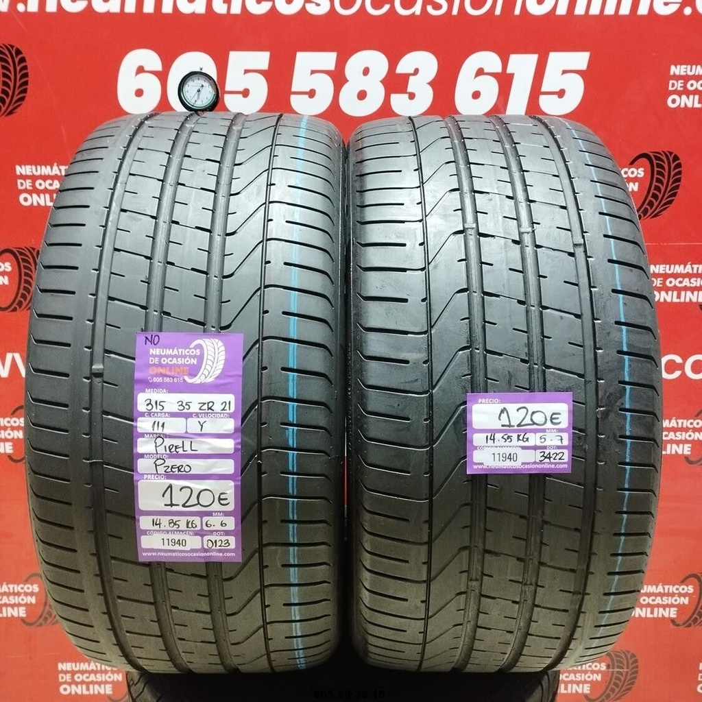 2x 315 35 ZR21 111Y PIRELLI PZERO NO 6.6/5.7mm REF:11940