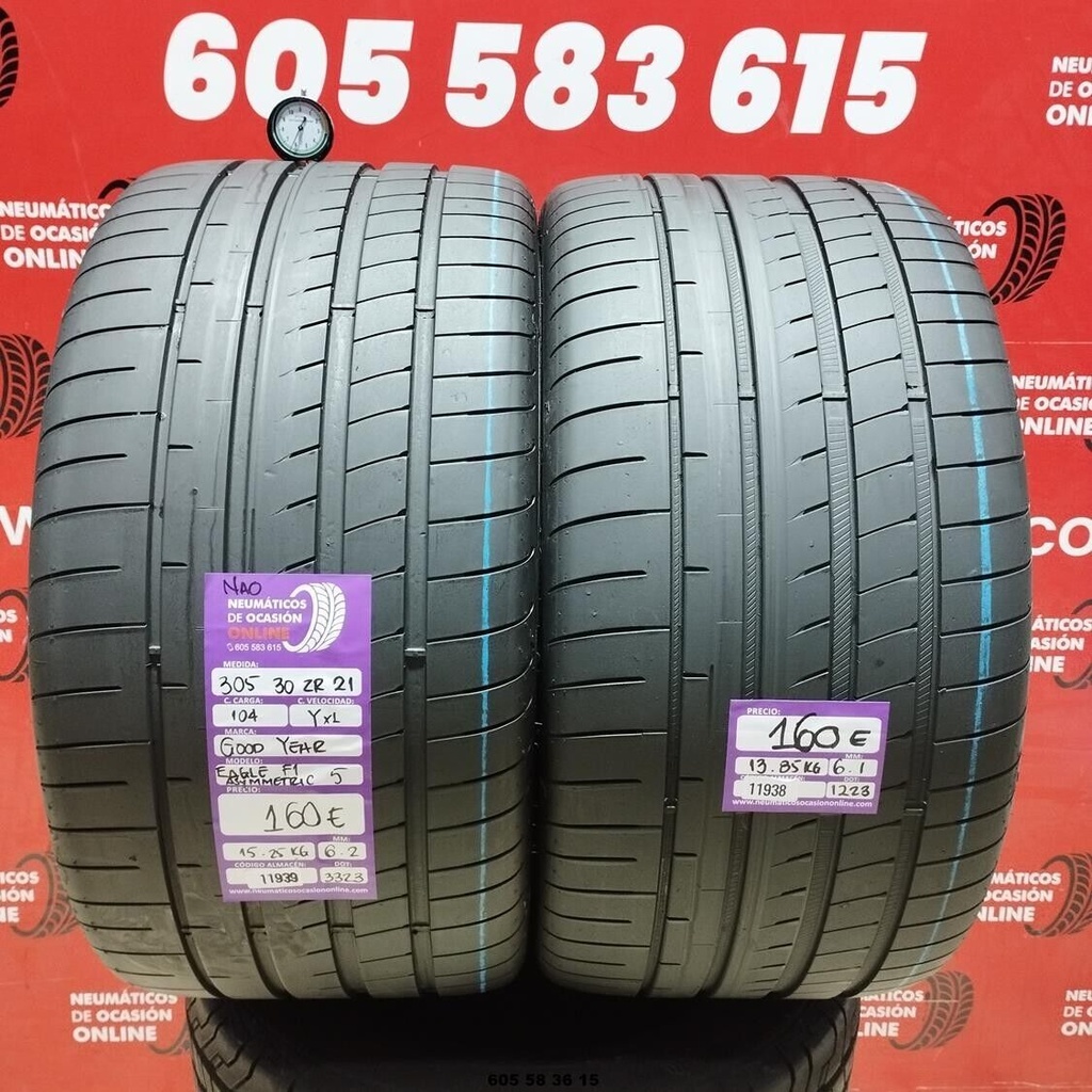 2x 305 35 21 104YXL GOODYEAR EAGLE F1 NAO 6.2/6.1mm REF:11939