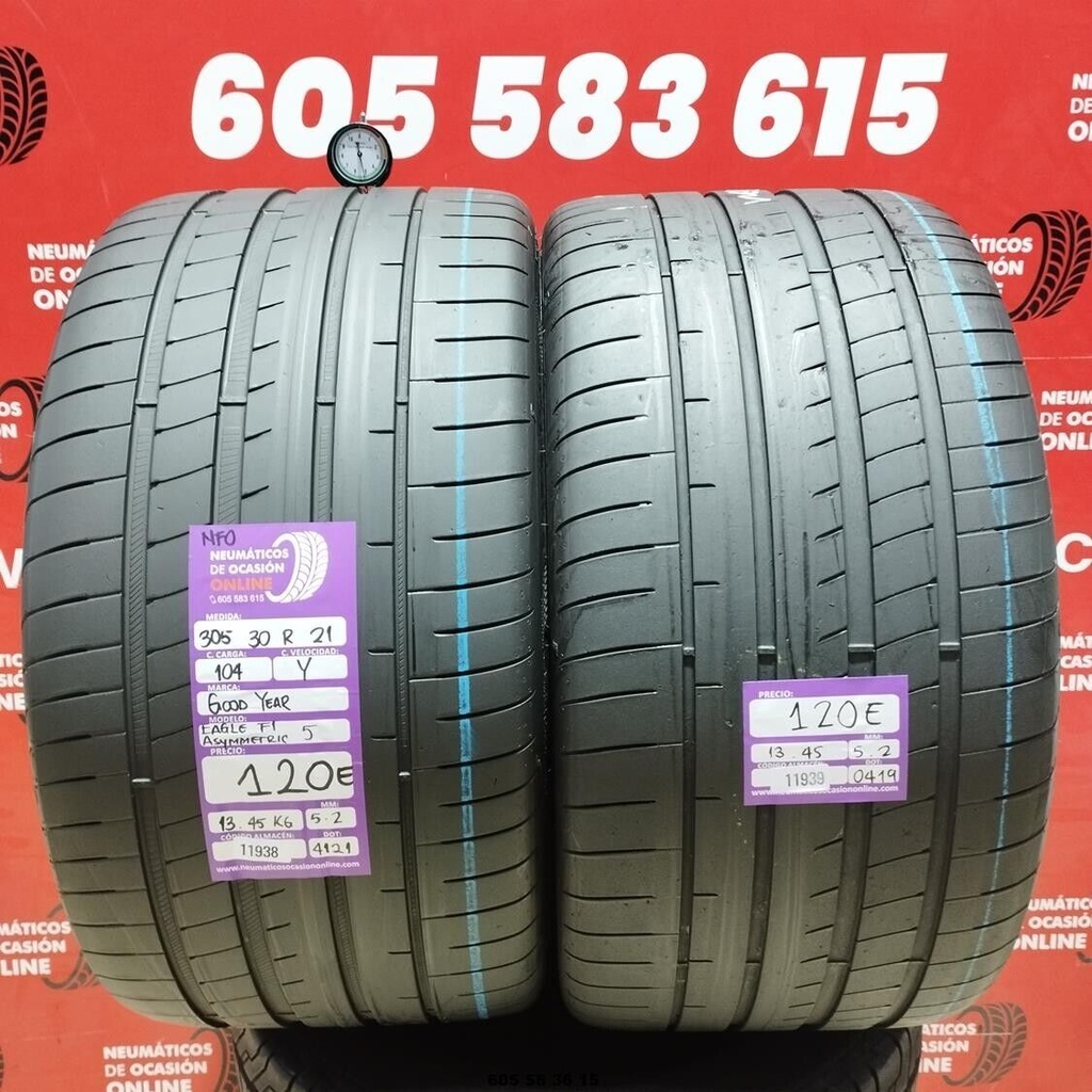 2x 305 30 R21 104Y GOODYEAR EAGLE F1 NFO 5.2/5.2mm REF:11938