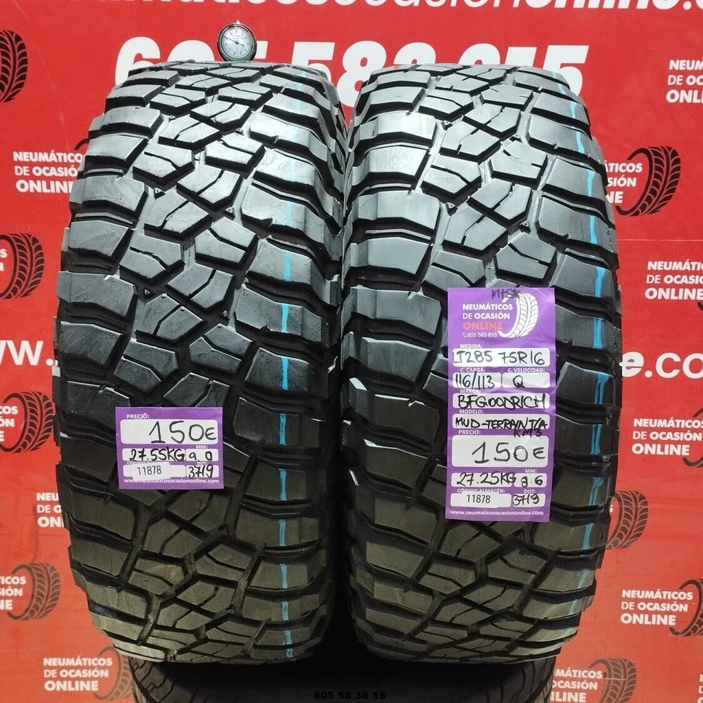 2x LT285 75 R16 116/113Q BFGOODRICH MUD-TERRAIN M+S/ 9.0/8.6mm REF:11878