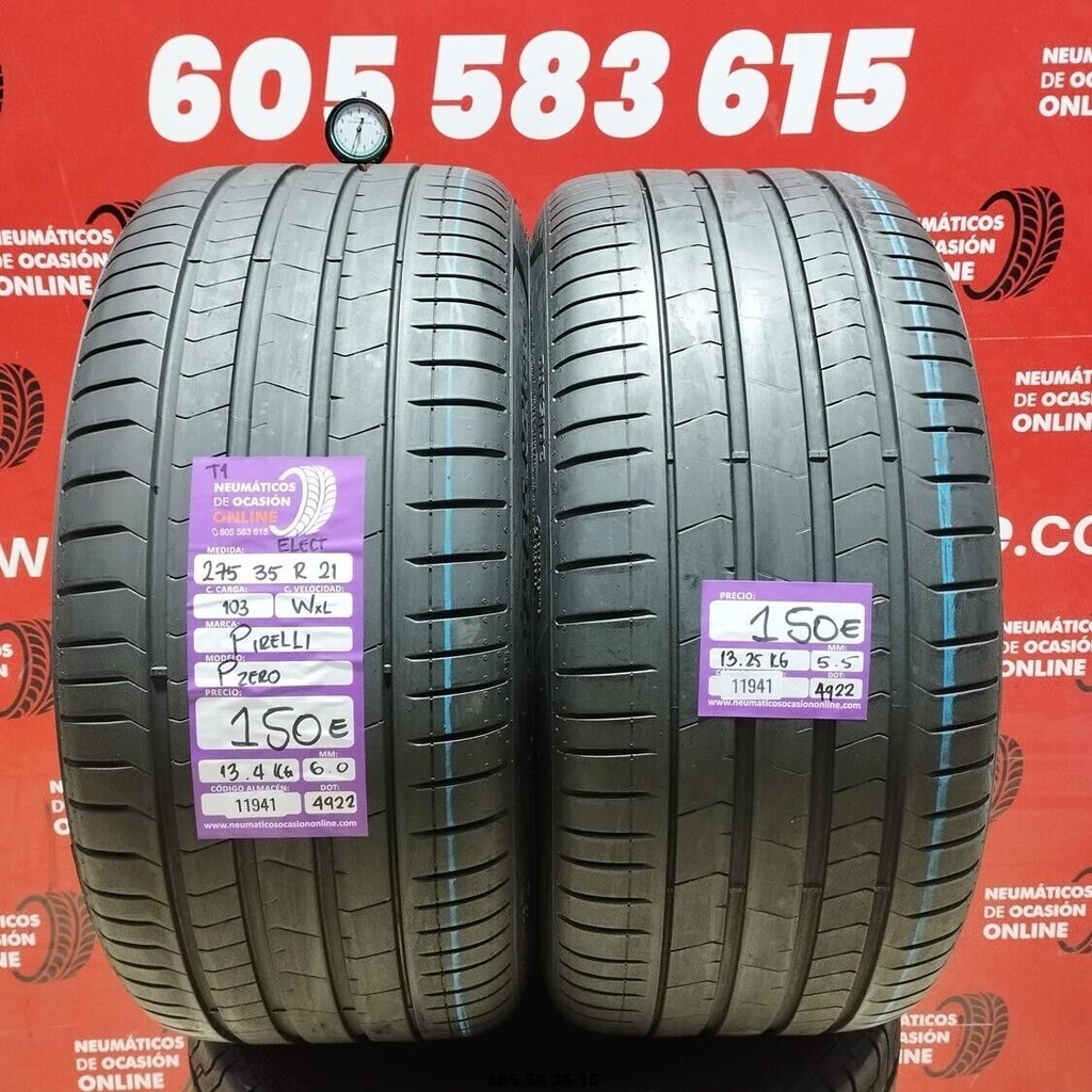 2x 275 35 R21 103WXL PIRELLI PZERO T1 ELECT 6.0/5.5 mm REF:11941