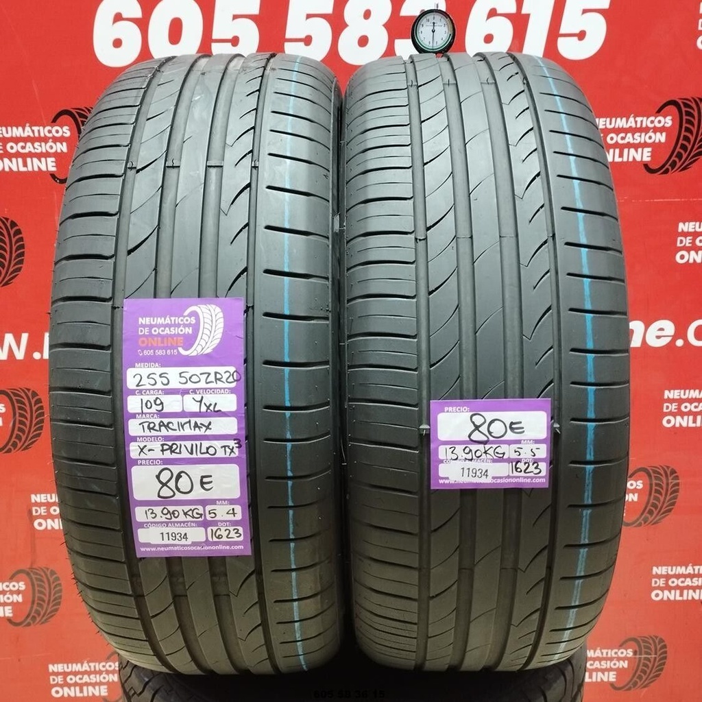 2x 255 50 Z R20 109YXL TRACMAX X-PRIVILO TX3 5.4/5.5mm REF:11934