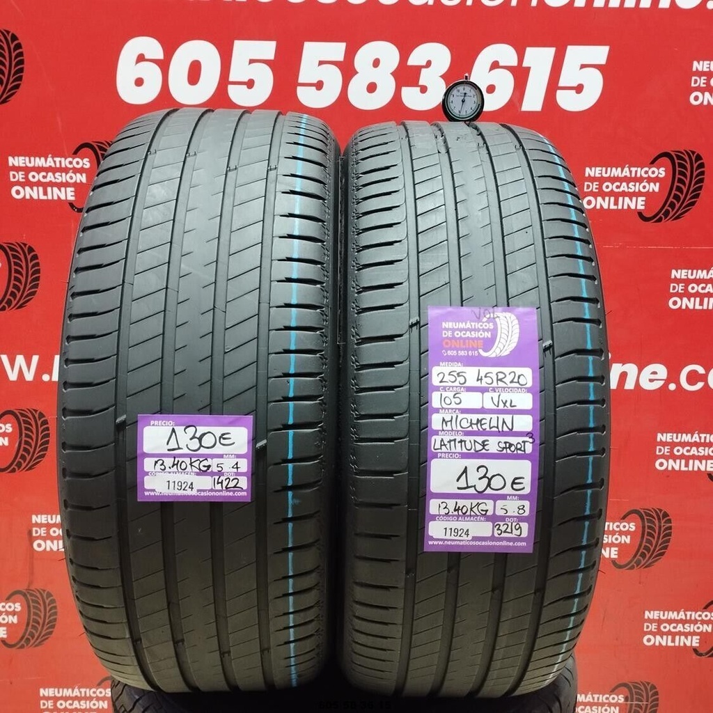 2x 255 45 R20 105VXL MICHELIN LATTITUDE SPORT3 VOL 5.4/5.8mm REF:11924