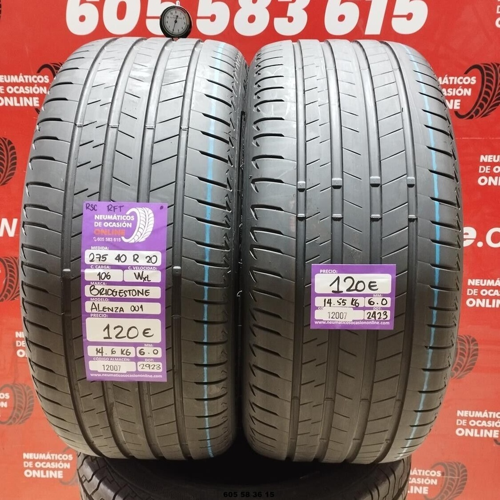 2x275 40 R20 106WXL BRIDGESTONE ALENZA 001 RSC RFT 6.0/6.0mm REF:12007