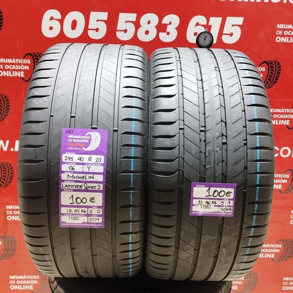 2x 295 40 R20 106Y MICHELIN LATITUDE SPORT3 5.0/5.7mm REF:11982