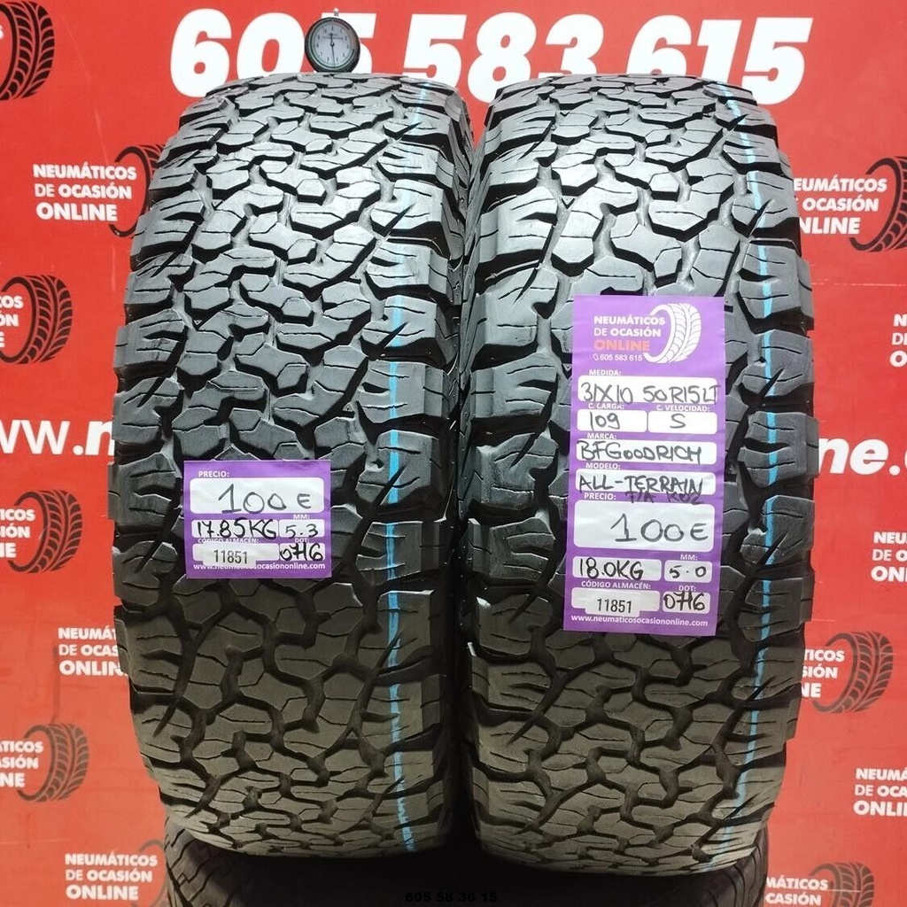 2x 31x10 50 R15LT 109S BFGOODRICH ALL-TERRAIN 5.3/5.0mm REF:11851